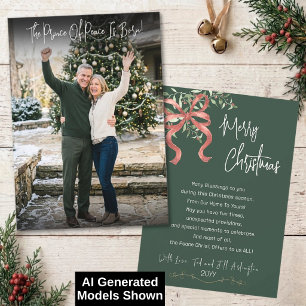 Cartão De Festividades Príncipe Da Paz Arco Mão Script Foto Natal