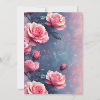 Cartão De Festividades Printable Rose Galaxy Background – Digital Card 