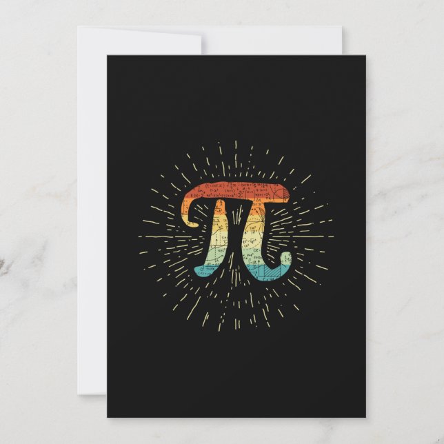 Cartão De Festividades Professor de Matemática, Cute Pi (Frente)