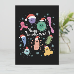 Cartão De Festividades Professor de Microbiologia do Natal Microbio