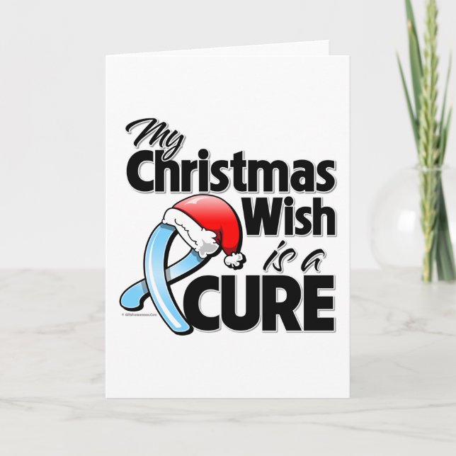 Cartão De Festividades Prostate Cancer My Christmas Wish is a Cure (Frente)