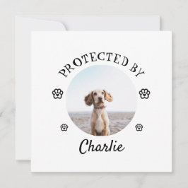 Cartão De Festividades Protected By Dog Photo Paw Print Design