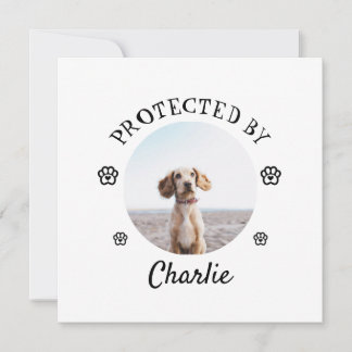 Cartão De Festividades Protected By Dog Photo Paw Print Design