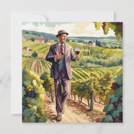 Cartão De Festividades Provando de vinho na Borgonha