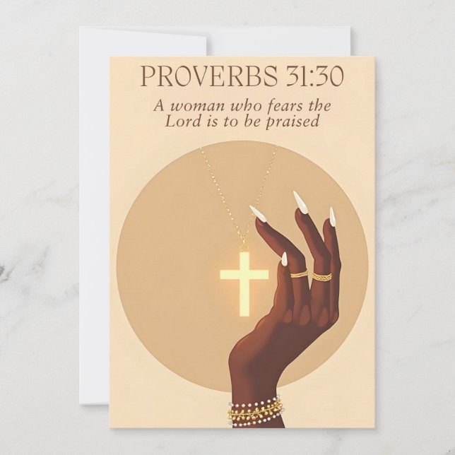 Cartão De Festividades Proverbs 31:30 Faith & Grace Inspirational Art (Frente)
