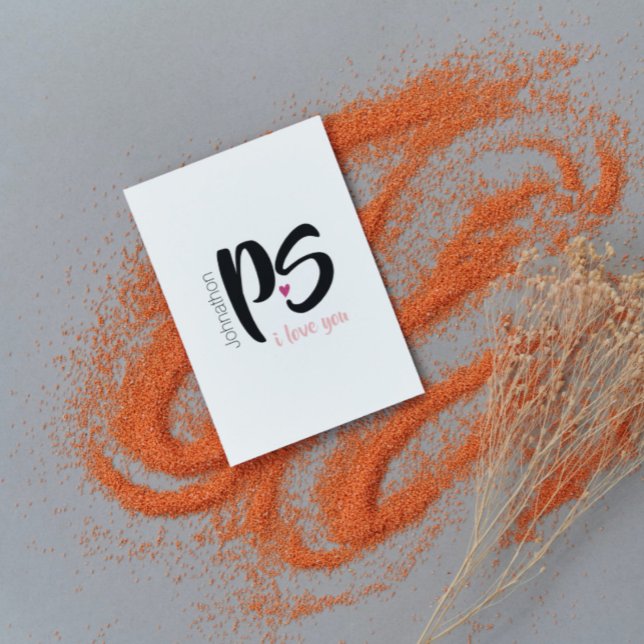 Cartão De Festividades PS. Eu te amo | DIA DE OS NAMORADOS (Criador carregado)