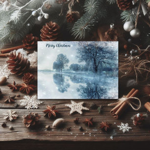 Cartão De Festividades Psalms Verse Winter Wonderland Woodlands No Natal