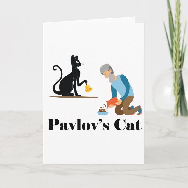 Cartão De Festividades Psicologia Gata de Pavlov (Frente)