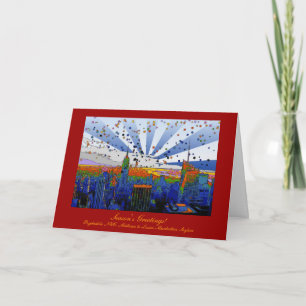 Cartão De Festividades Psychedelic NYC: ESB Wide Skyline View Xmas