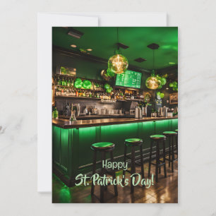 Cartão De Festividades Pub irlandês pronto para a festa do dia de São Pat