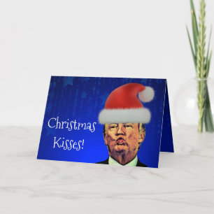Cartão De Festividades Pucker engraçado do "beijos do trunfo Natal "