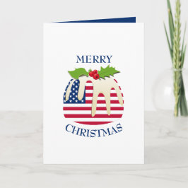 Cartão De Festividades Pudim Festivo com | BANDEIRA AMERICANA | Natal