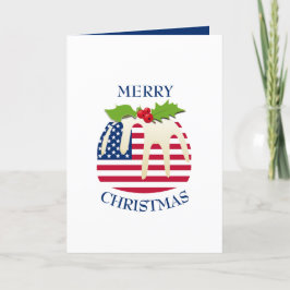 Cartão De Festividades Pudim Festivo com | BANDEIRA AMERICANA | Natal