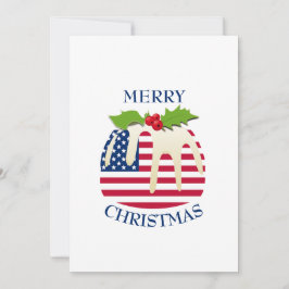 Cartão De Festividades Pudim Festivo com | BANDEIRA AMERICANA | Natal