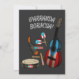 Cartão De Festividades Puerto Rican Flag Parranda Boricua