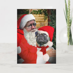 CARTÃO DE FESTIVIDADES PUG A LOOK AT SANTA