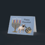 Cartão De Festividades Pug Chanukah Card Menorah Dreidel<br><div class="desc">Lembrar a família e os amigos durante a temporada de Chanukah é uma maneira maravilhosa de manter contato com as pessoas que você ama e se importa. Criei com amor e cuidado estes cartões Chanukah para cães e tenho a certeza de que qualquer pessoa que ame cães ficará encantada em...</div>