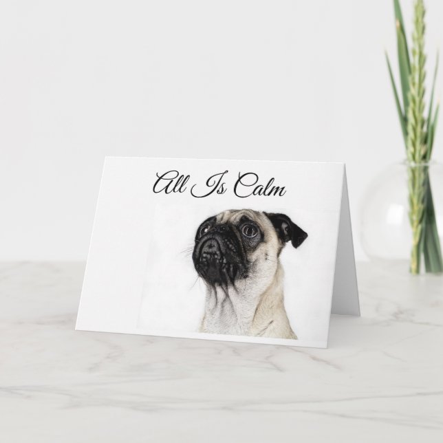 Cartão De Festividades Pug Christmas (Frente)