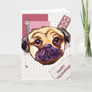 CARTÃO DE FESTIVIDADES PUG DO DIA DOS NAMORADOS