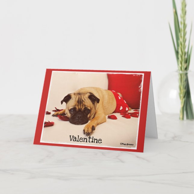 Cartão De Festividades Pug Groove (Frente)