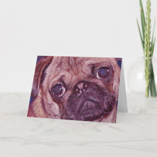 Cartão De Festividades Pug Puppy Face Saudação