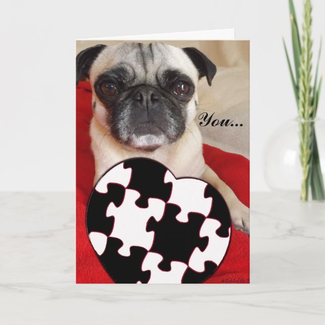 Cartão De Festividades Pug Valentine (Frente)