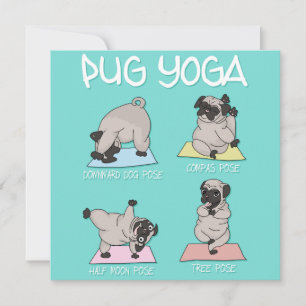 Cartão De Festividades Pug Yoga