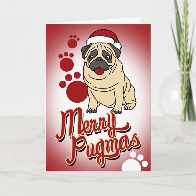Cartão De Festividades Pugmas feliz! (Frente)
