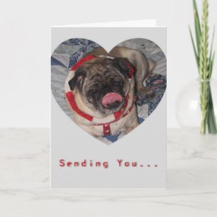 Cartão De Festividades Pugs And Kisses Valentine's Day  Card