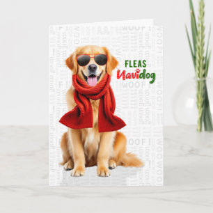 Cartão De Festividades Pulgas de Cão Terrier Staffordshire Navidog Natal