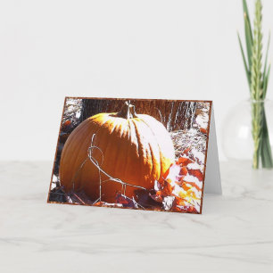 Cartão De Festividades Pumpkin and Autumn Leaves