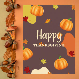 Cartão De Festividades Pumpkin bonito e sai graças