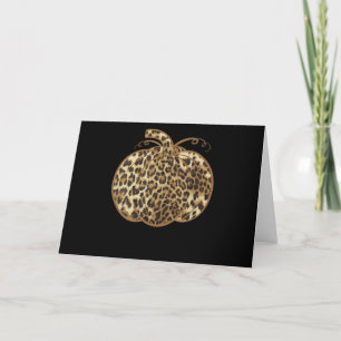 Cartão De Festividades Pumpkin Leopard Print Thanksgiving Halloween