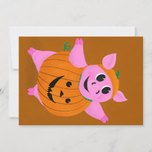 Cartão De Festividades Pumpkin Pig