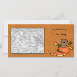 Cartão De Festividades Pumpkin Teddy Bear Photo card