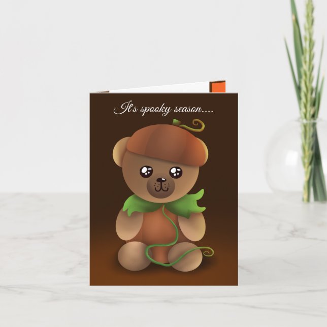 Cartão De Festividades Pumpkin Teddy - Birthday Card (Frente)