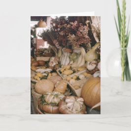 Cartão De Festividades Pumpkins and Gourds Thanksgiving Greeting Card