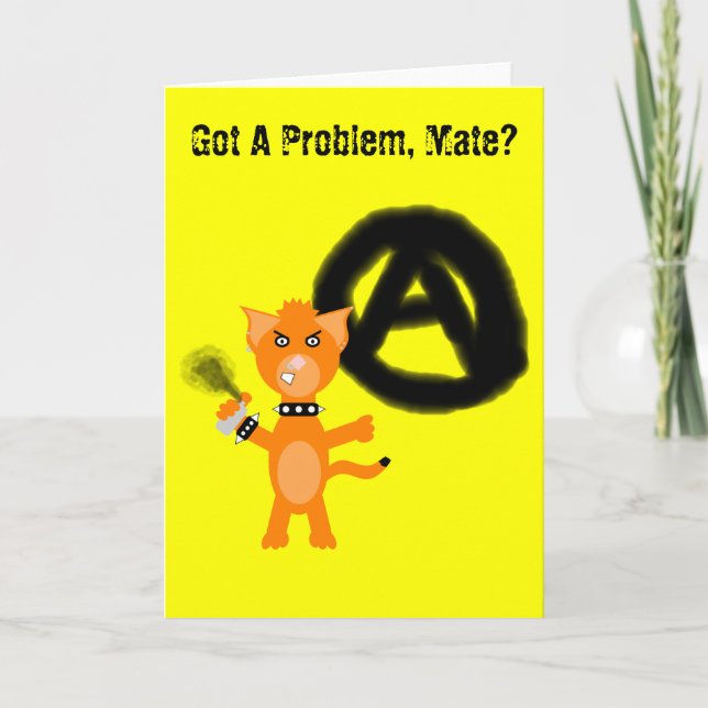 Cartão De Festividades Punk Kat (Frente)