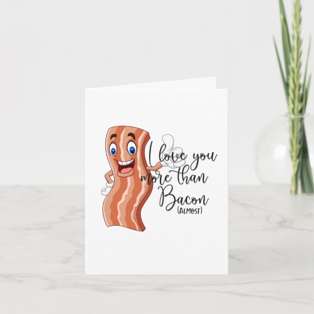 Cartão De Festividades Punny Namorados | Te Amo Quase Mais Que Bacon (Frente)