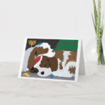 Cartão De Festividades Puppies Holiday Card<br><div class="desc">A card to celebrate Christmas,  Chanukah,  and puppies.</div>