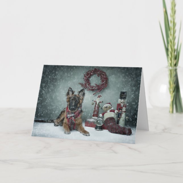Cartão De Festividades Puppy christmas card (Frente)