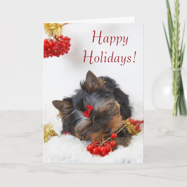 Cartão De Festividades Puppy Christmas Card (Frente)