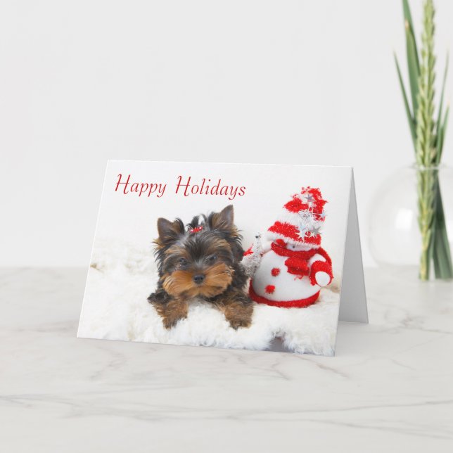 Cartão De Festividades Puppy Christmas Card (Frente)