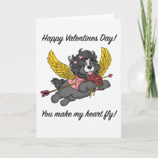 Cartão De Festividades Puppy Dog Cupid Valentine’s Day Card -blank inside