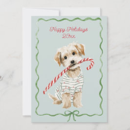 Cartão De Festividades Puppy in Pajamas Blue Flat