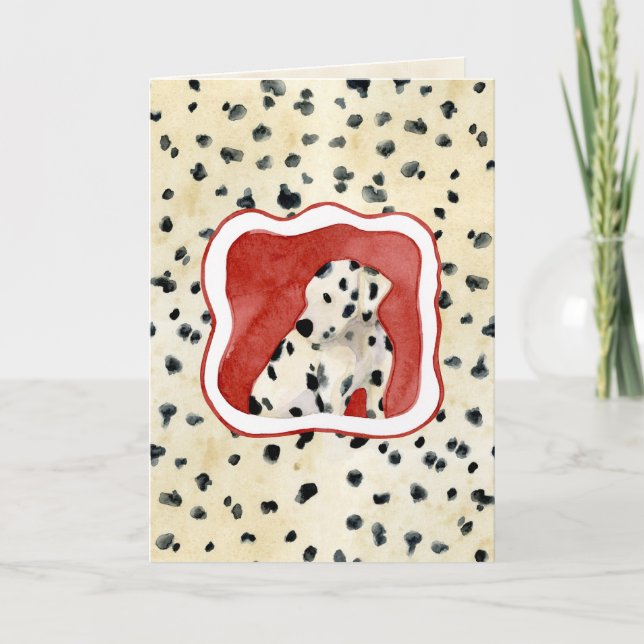 Cartão De Festividades "Puppy Love," Dalmatian Puppy Art by Audrey Jeanne (Frente)