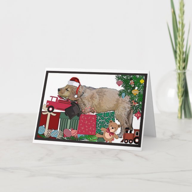 Cartão De Festividades Puppy Natal (Frente)