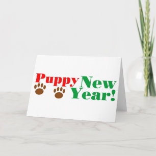 Cartão De Festividades Puppy New Year!