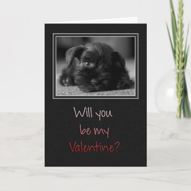 Cartão De Festividades Puppy Seja Meu Namorados (Frente)