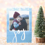 Cartão De Festividades Pure Joy Holiday Photo Watercolor Snowflake<br><div class="desc">Send holiday joy with this fun card featuring your photo framed by a blue watercolor snowy border.  Add your custom greeting and name to the inside.  Simple,  festive and heartfelt,  a card that's sure to deliver smiles to friends and family.</div>